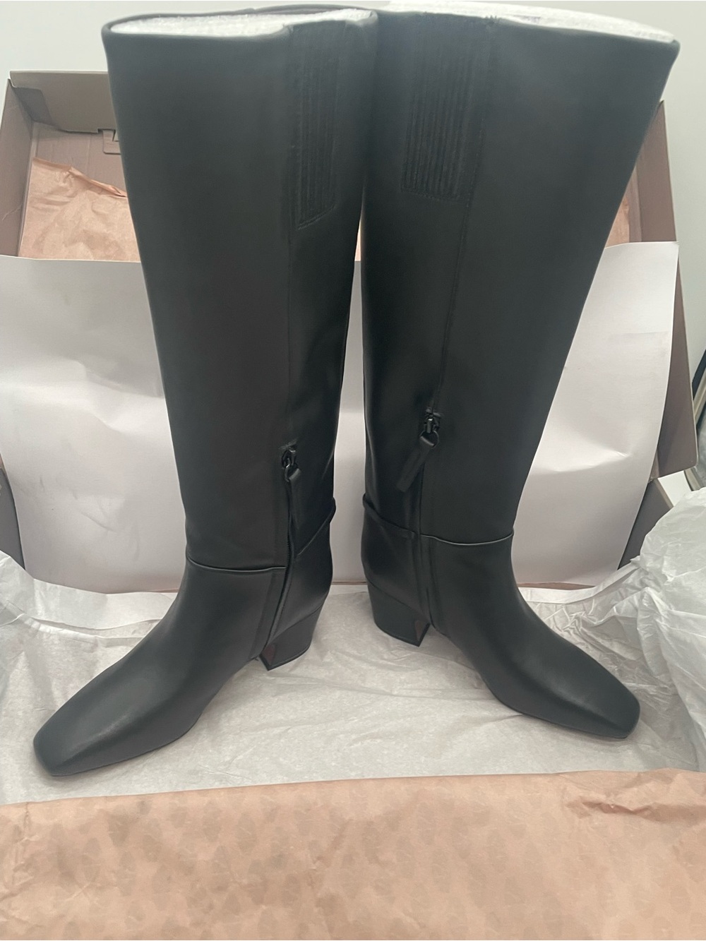 Franco Sarto Black Knee-High Block Heel Boots